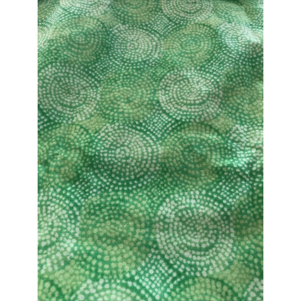 Vintage Fabric Cotton Green on Green Dot 2 Yards 44" Wide Quilters Crafters